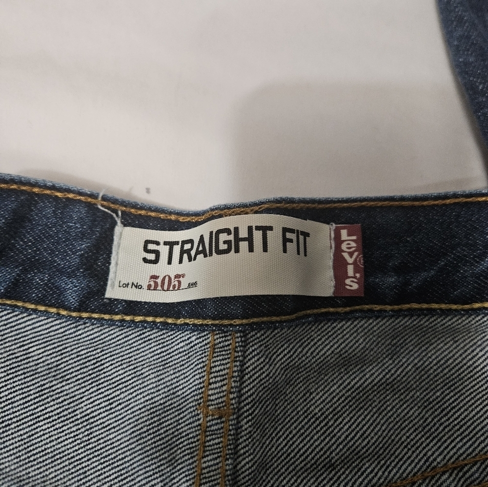 Levi's Men's 505 Regular Fit Straight Leg Jeans 38x30 Blue 100% Cotton! - Picture 4 of 8